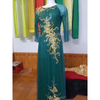 Áo dài mẹ cô dâu voan lưới ( may đo theo số đo )