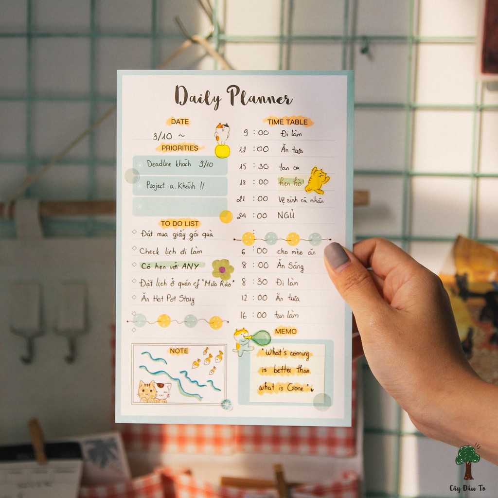 Set Giấy Lập Kế Hoạch A5 Daily/Weekly/Monthly Planner