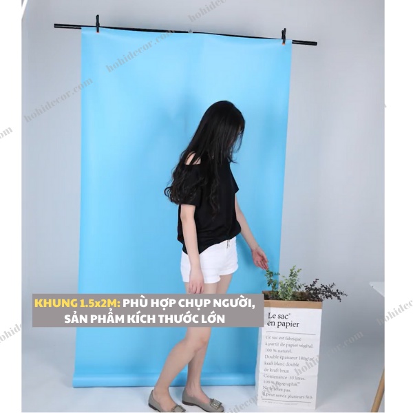 Khung Treo Phông Nền Chữ T, Giá Treo Phông PVC, Vải, Giấy, Chụp Ảnh Sản Phẩm, Chân Dung, Livestream, Tiktok - HoHi Decor