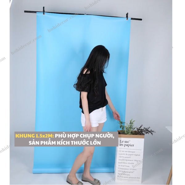 Khung Treo Phông Nền Chữ T, Giá Treo Phông PVC, Vải, Giấy, Chụp Ảnh Sản Phẩm, Chân Dung, Livestream - HoHi Decor