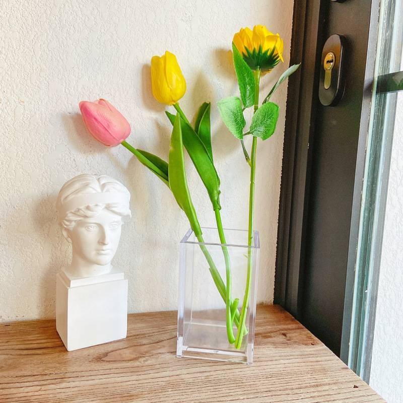 Hộp Đựng Cọ Trang Điểm Bằng Acrylic Trong Suốt Đơn Giản Tiện Dụng Cho Học Sinh