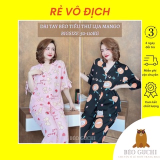 Dài TN 50-110kg K2BTT Béo Guchi Bigsize Pijama Lụa Mango cao cấp - Đồ bộ nữ mặc nhà xinh