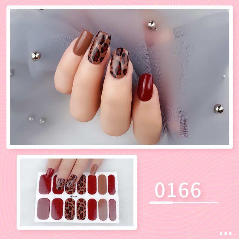 Sticker decal dán móng làm nail mi theo phong cách thời trang nữ Hàn Quốc (Set gồm 14 miếng)