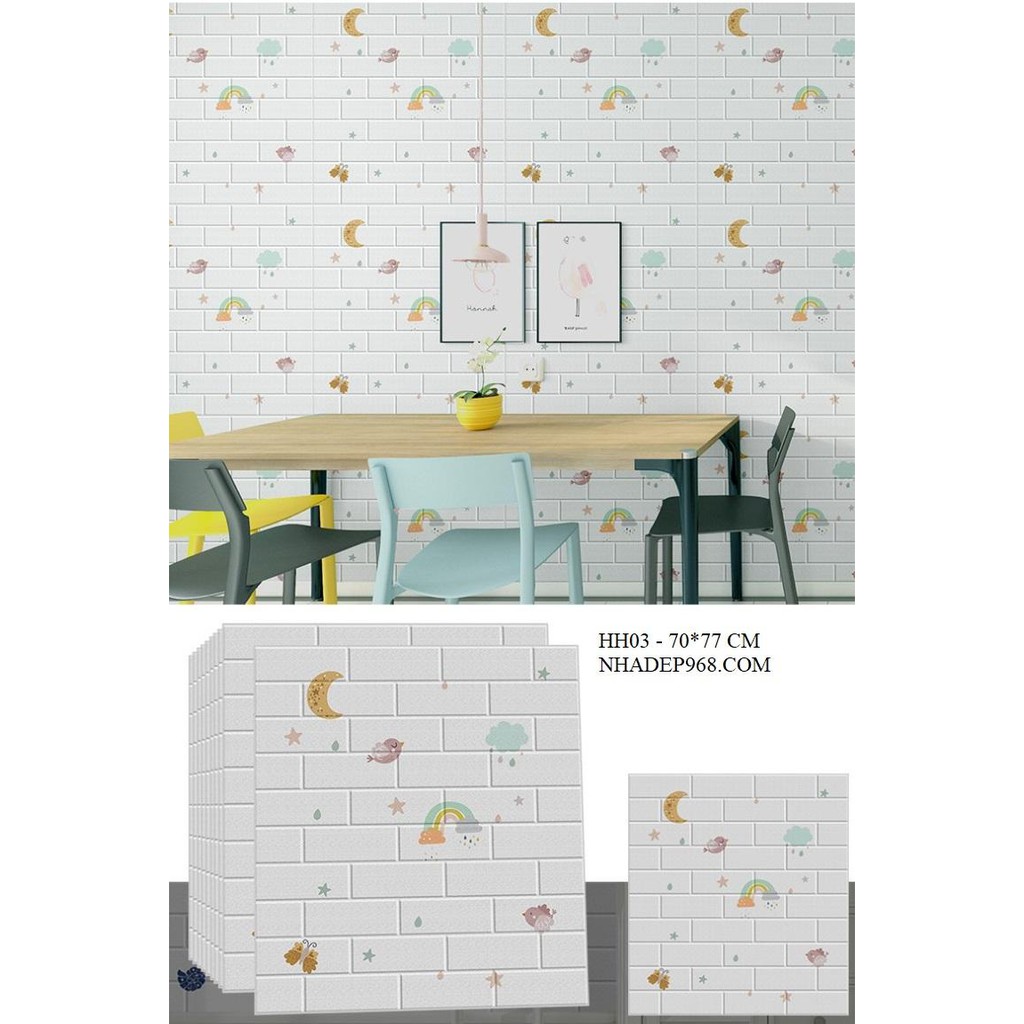 Xốp Dán Tường hoạt hình , kt 70*77 cm Doremon - Hello Kitty và nhiều mẫu mới nhất