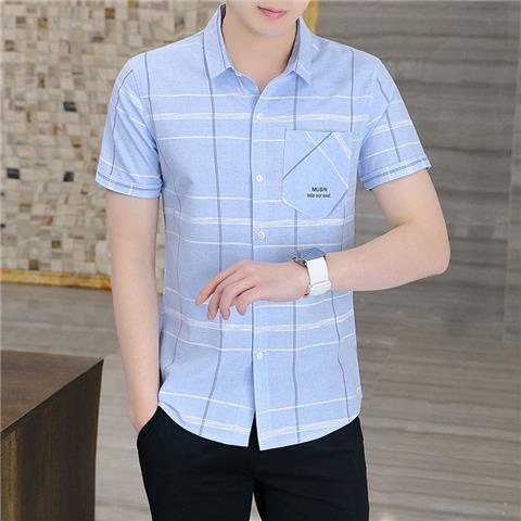 Áo Sơ Mi Cotton Trơn Tay Ngắn Cổ Vuông Chống Nhăn Thời Trang Mùa Hè 2022 Cho Nam Giới 55%