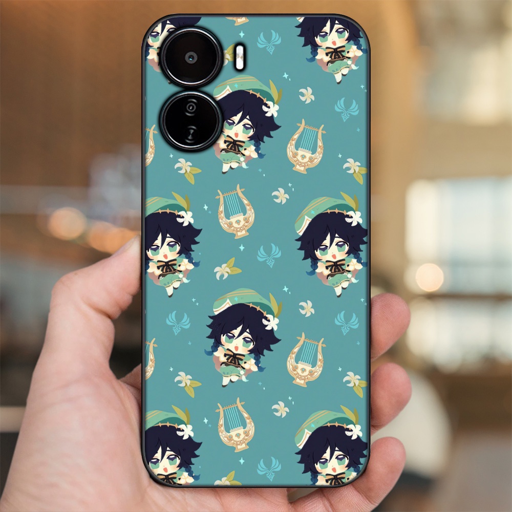 Ốp lưng Vivo Y16 viền đen in hình Venti Genshin Impact