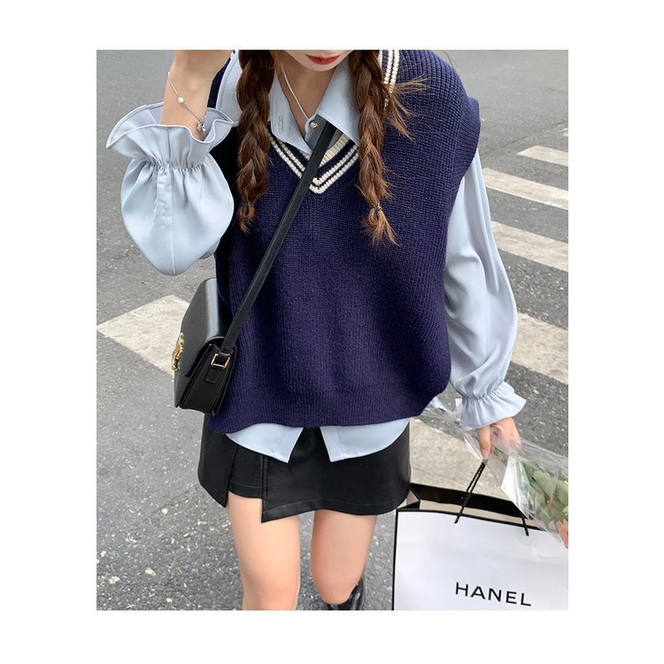 Áo gile trơn nam nữ, áo len gile unisex form rộng kiểu basic Hàn Quốc