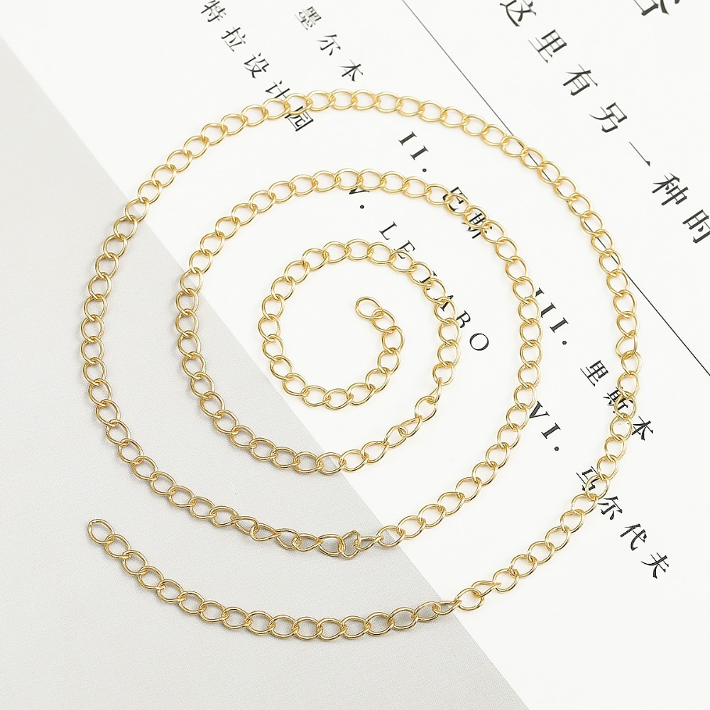 Chuỗi dây xích BEADIA mạ vàng 18K mở rộng dành cho làm đồ trang sức dây chuyền