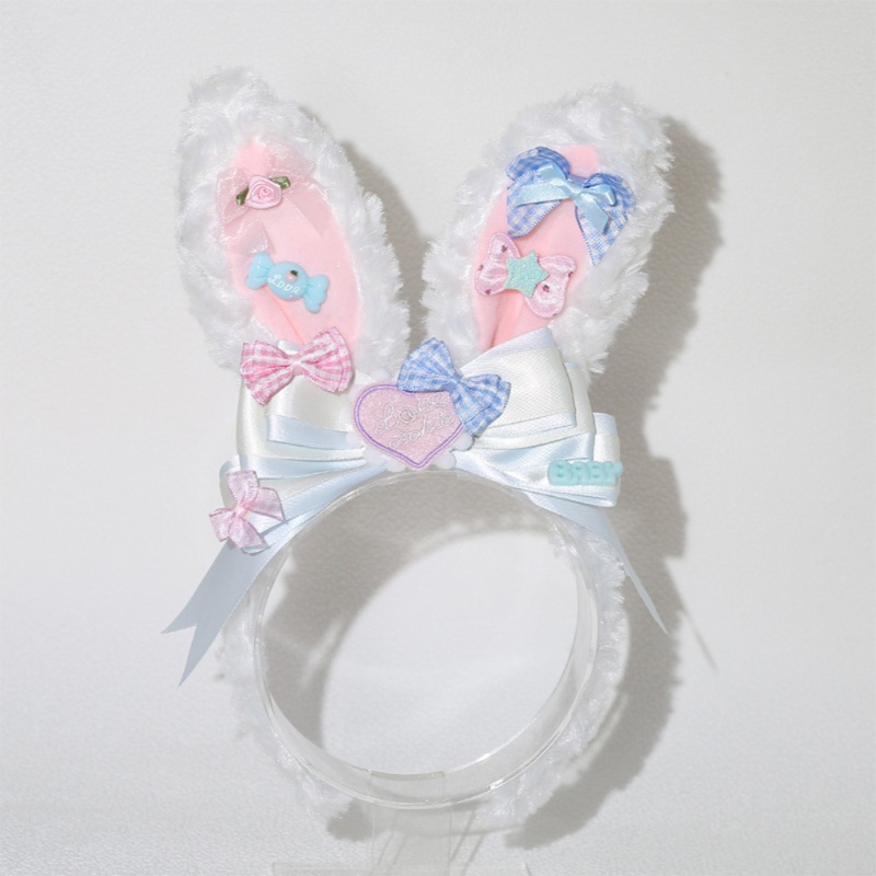 Băng Đô Tai Thỏ Họa Tiết Hoạt Hình Phong Cách Lolita