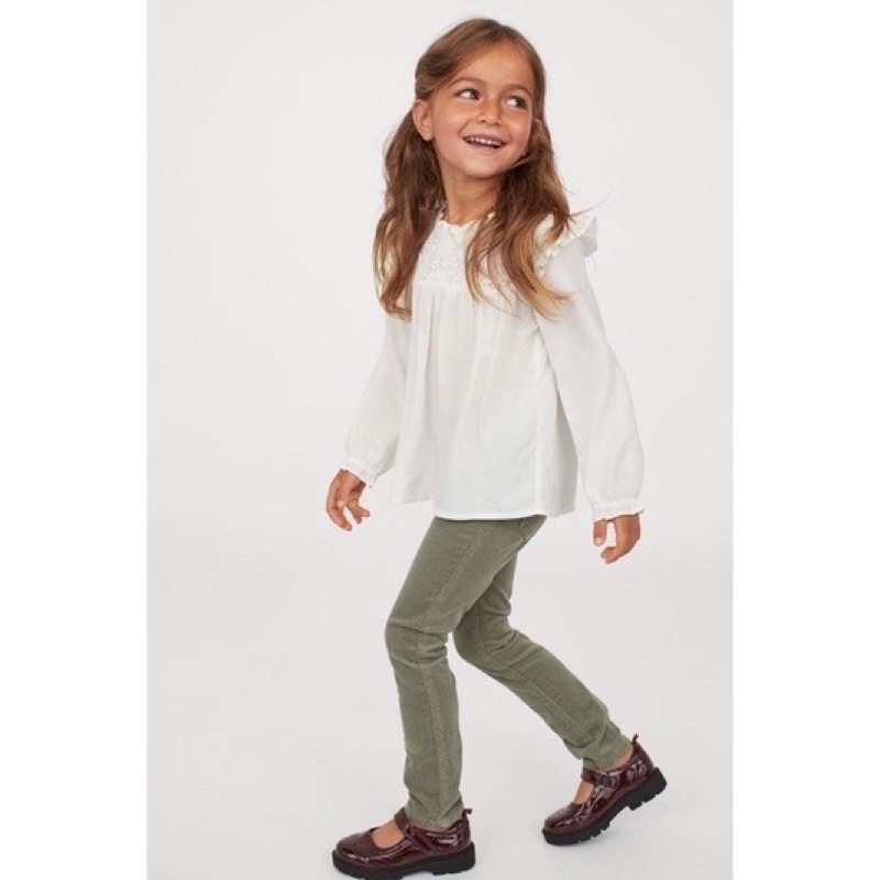 Quần tregging nhung tăm Bé Gái H-M skinny dư xịn size 1-10Y (11-30kg)
