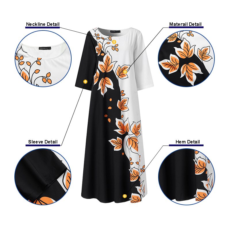 Đầm Maxi ZANZEA Tay Dài Thời Trang Dành Cho Nữ