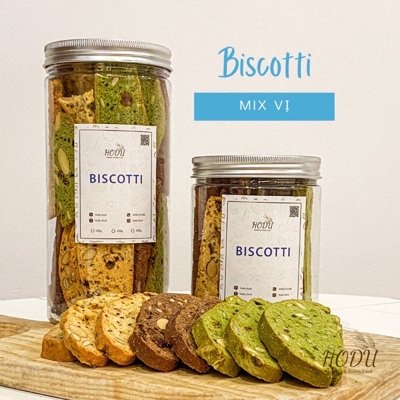 500g Biscotti trà xanh nguyên cám, bánh ngũ cốc nướng ăn kiêng không đường | HODU - Thế giới đồ ăn healthy
