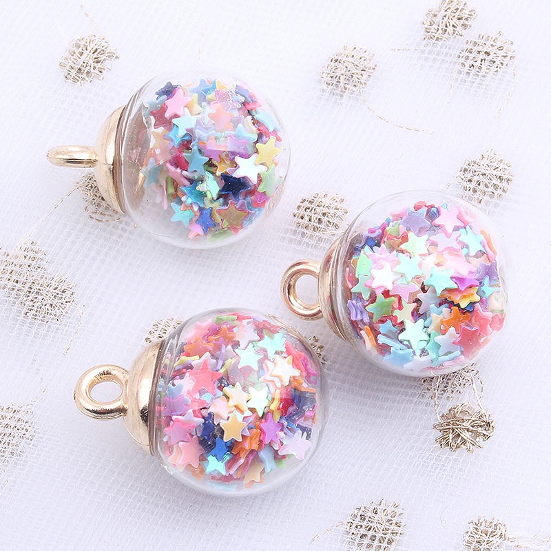 Bộ 18 quả cầu thủy tinh trong suốt 16mm dùng làm đồ trang sức thủ công