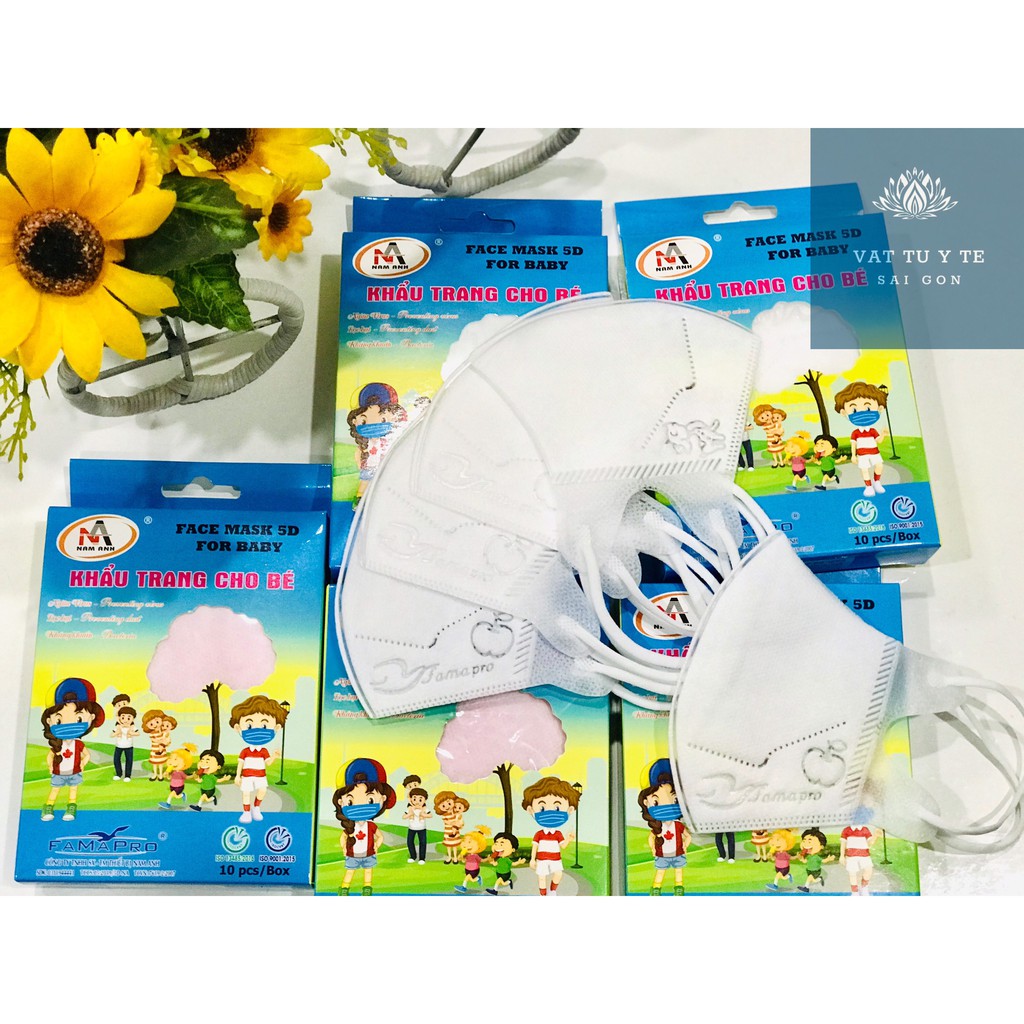Hộp 10 Cái Khẩu Trang Y Tế Em Bé Famapro Nam Anh Chính Hãng.