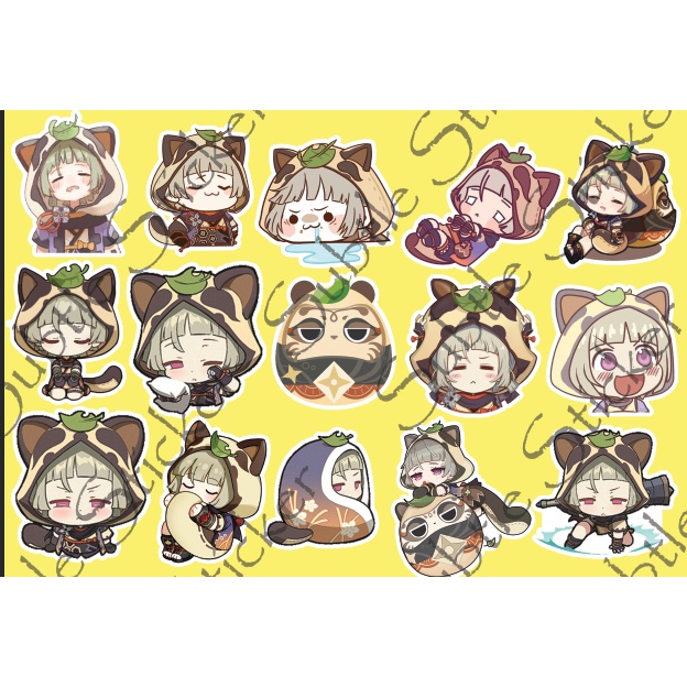 Set 10/15 Sticker Sayu game Genshin Impact dán trang trí  siêu đẹp