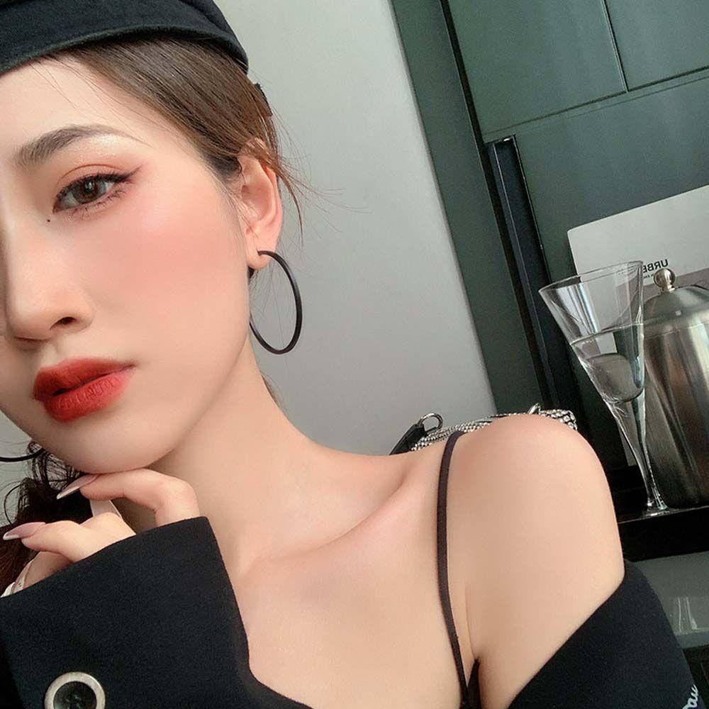 Bông Tai Hợp Kim Màu Đen Phong Cách Hàn Quốc Thời Trang Dự Tiệc Cho Nữ