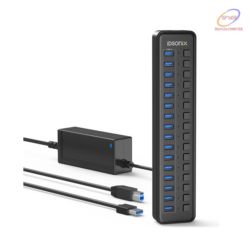 Bộ chia 16 cổng USB 3.0 iDsonix IBU3-16A-BK