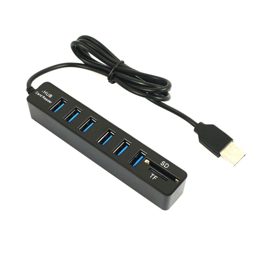 Micro USB Hub 2.0 Nhiều cổng USB Kết hợp Bộ đọc thẻ SD / TF Hub Bộ chia USB