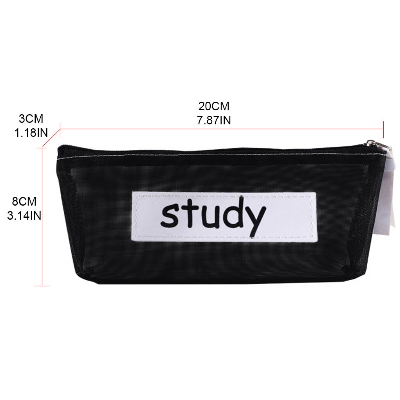 Túi Đựng Bút Dạng Lưới Cỡ Lớn In Chữ Tiếng Anh Sáng Tạo Cho Bé Gái / Trường Học / Văn Phòng