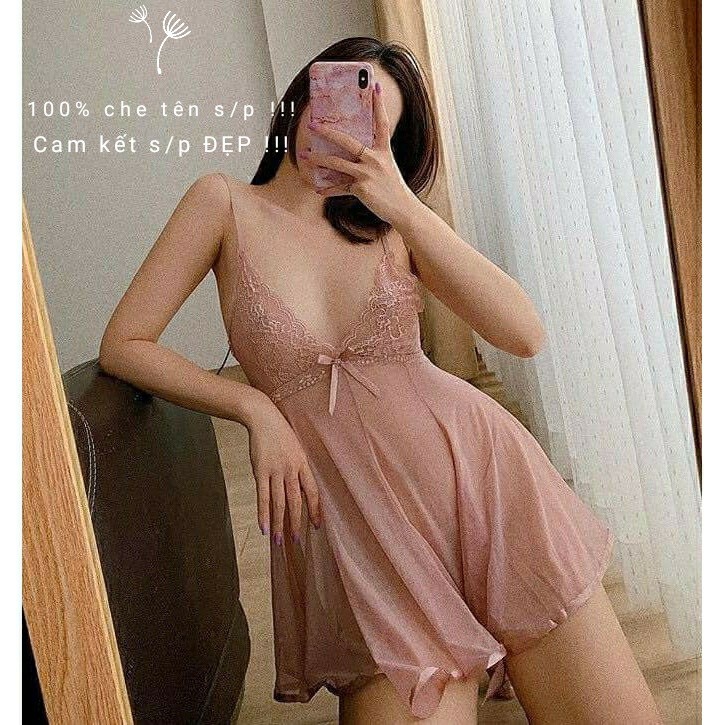 [ Hàng đẹp ] Váy ngủ  lụa cao cấp sexy , Đầm mặc nhà gợi cảm quyến rũ