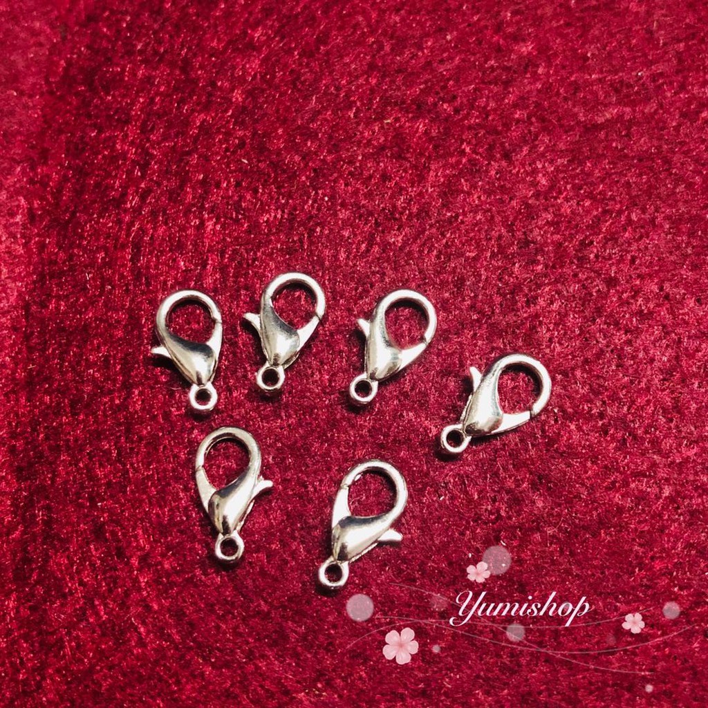 Set 20 Móc Càng Cua Handmade Màu Bạc Size 12mm Dùng Làm Móc Khoá Móc Dây Chuyền Vòng Tay