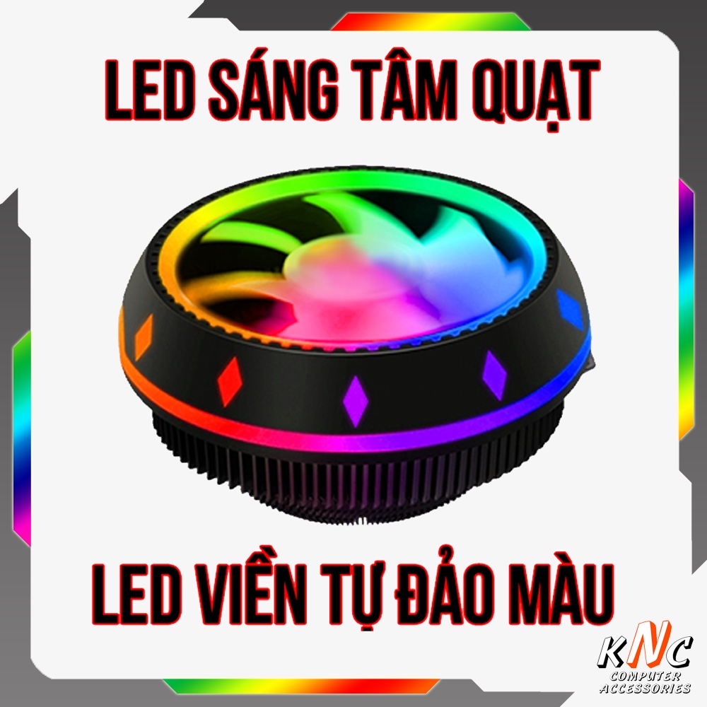 Quạt Tản Nhiệt CPU UFox Q1, Led RGB 16 Triệu Màu, Led Đảo Màu Tự Động, Quạt Làm Mát CPU U-Fox Q1