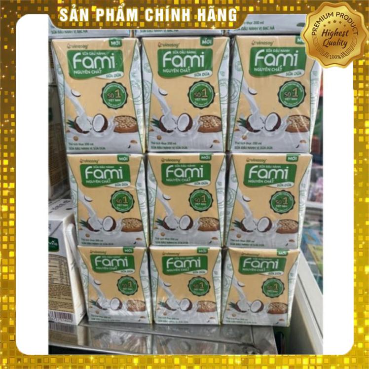 Sữa FAMI nguyên chất vị SỮA DỪA ( 36 hộp × 200ml)