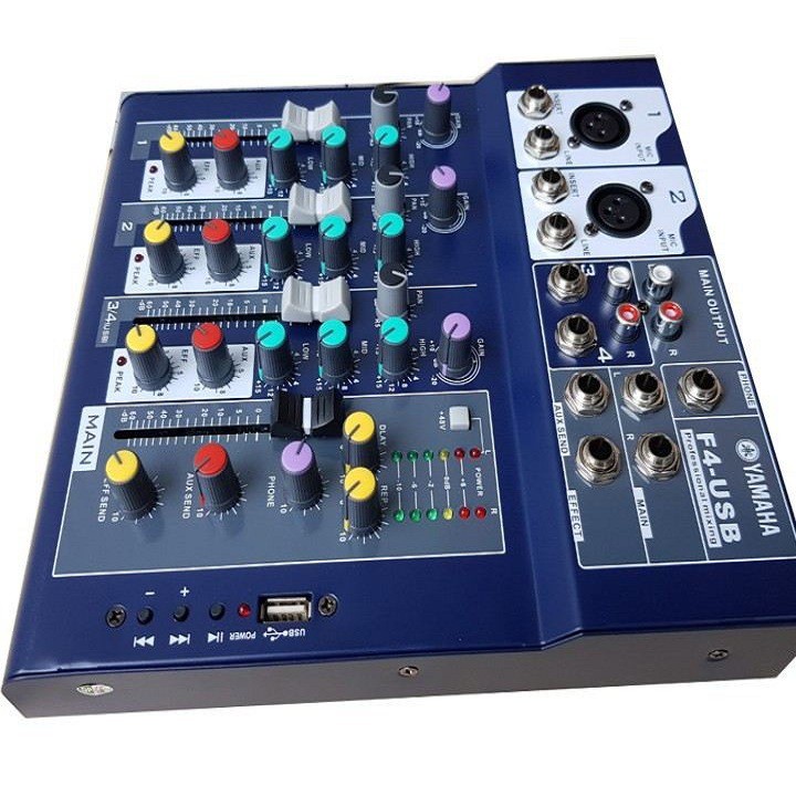 Bộ Mixer Âm Thanh F4 USB Bluetooth Cao Cấp Mixer Hát Live Thu Âm Karaoke 4178