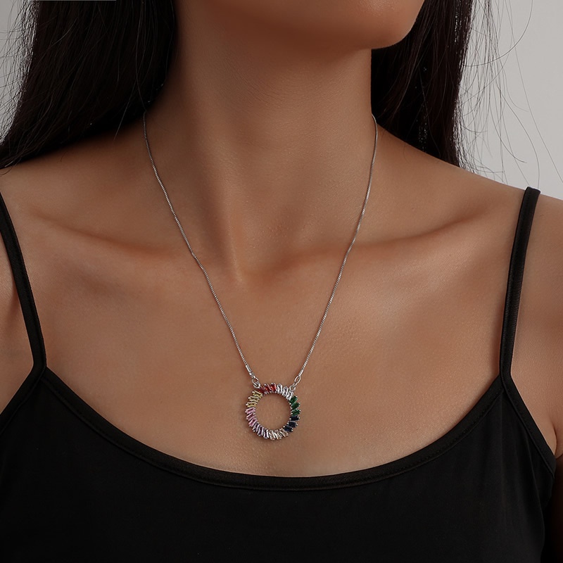 PINKDUDU Vòng cổ Mặt Kính Mạ Vàng Hồng Đính Đá Nhiều Màu Sắc Phong Cách Boho Đơn Giản Cho Nữ PD605