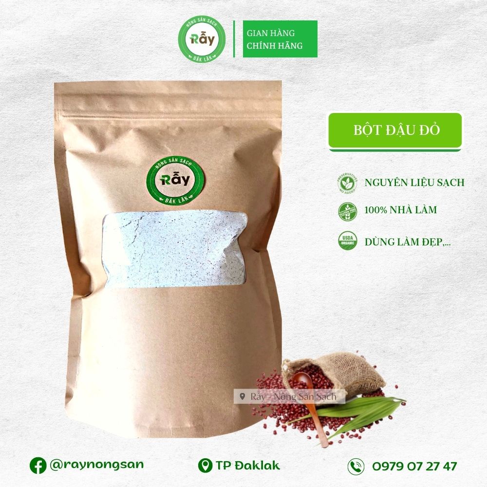 [1KG] Bột Đậu Đỏ Rẫy Nguyên Chất Nhà Làm