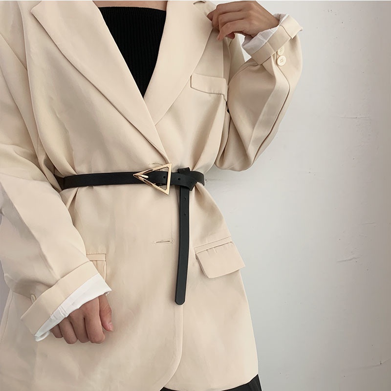 Thắt Lưng Đa Năng Đơn Giản Thiết Kế Khóa Tam Giác Thời Trang Hàn Quốc Mới