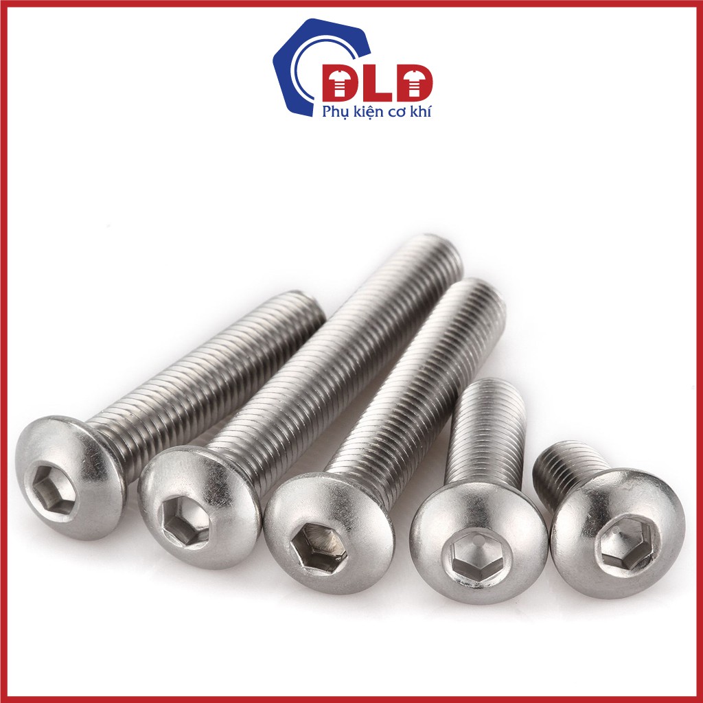 Set 20 Bulong inox M8, M10 LGC đầu bằng, lục giác chìm đầu chỏm cầu các size