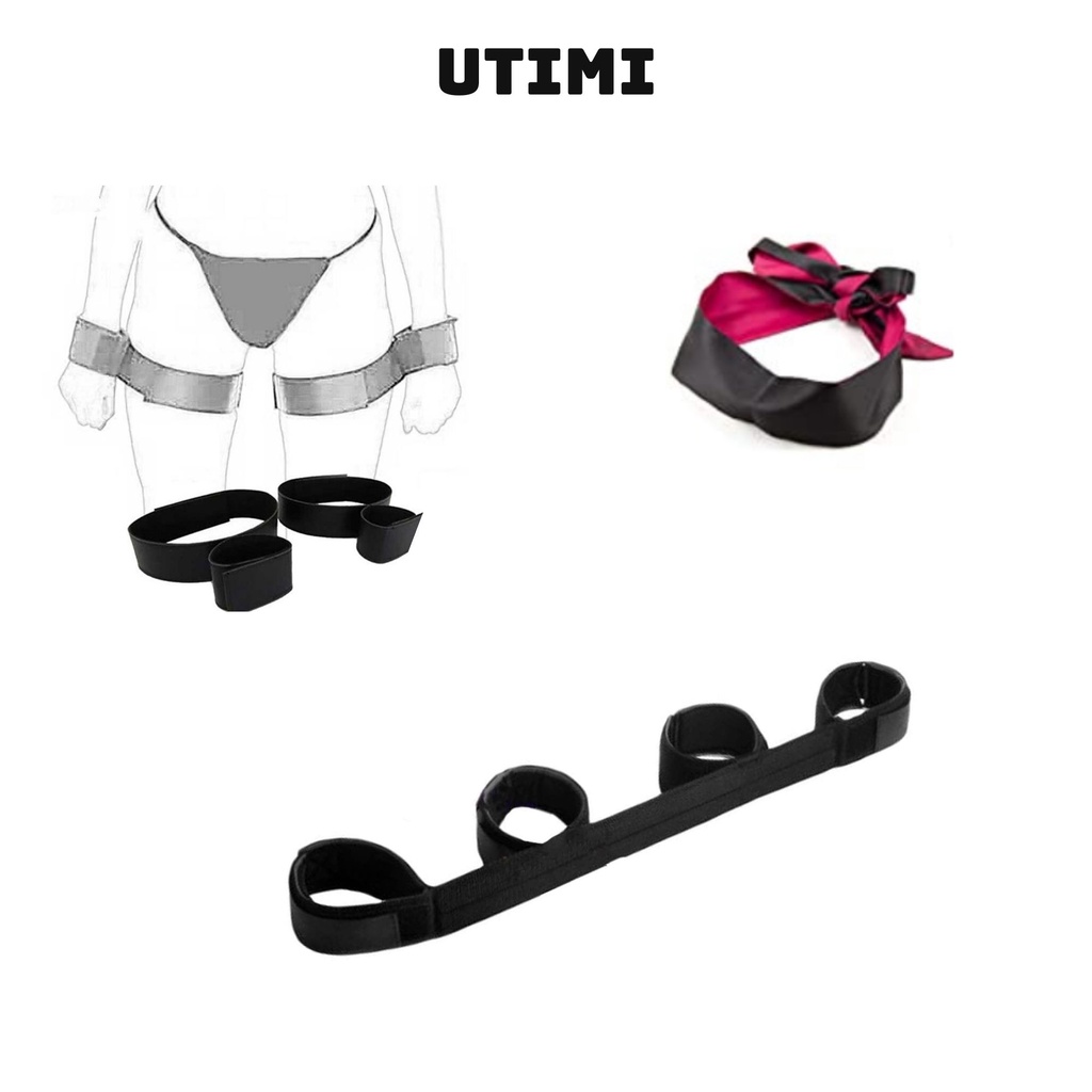 Trọn bộ Cosplay dây trói giường, tay chân bịt mắt, tứ chi, bắp đùi UTIMI | BigBuy360 - bigbuy360.vn