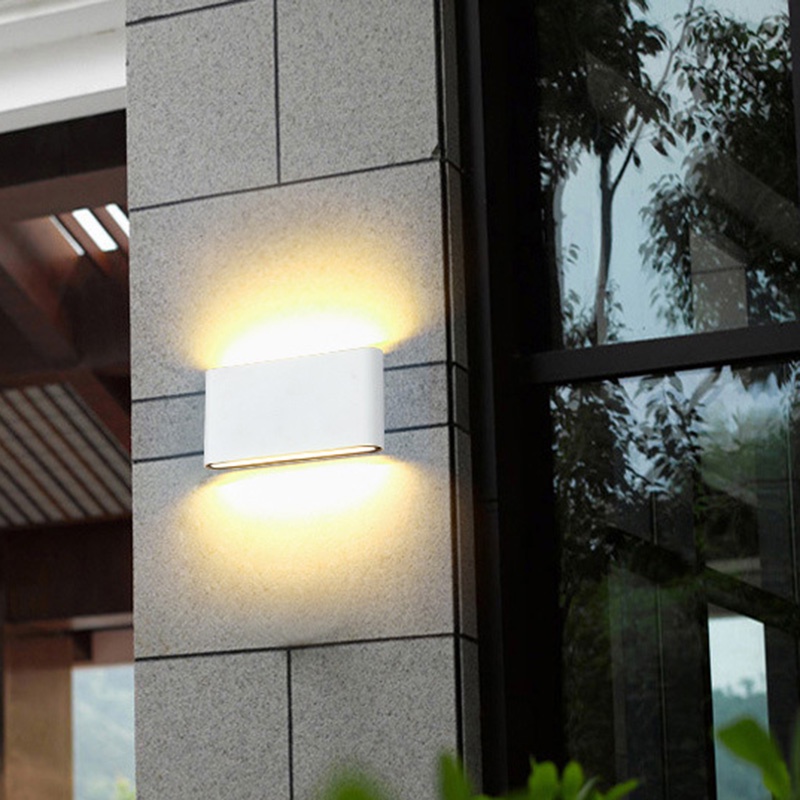 Đèn LED Gắn Tường Vỏ Nhôm IP65 12W Ánh Sáng Trắng Ấm Chống Nước Trang Trí Nội Thất Ngoài Trời