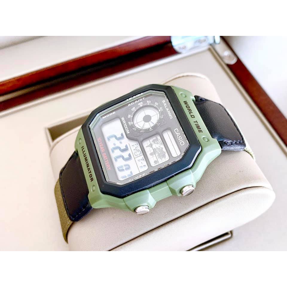 Đồng hồ nam Casio Standard thể thao, điện tử giá rẻ - Dây vải, chống nước 10ATM (AE-1200WHB-3BVDF)