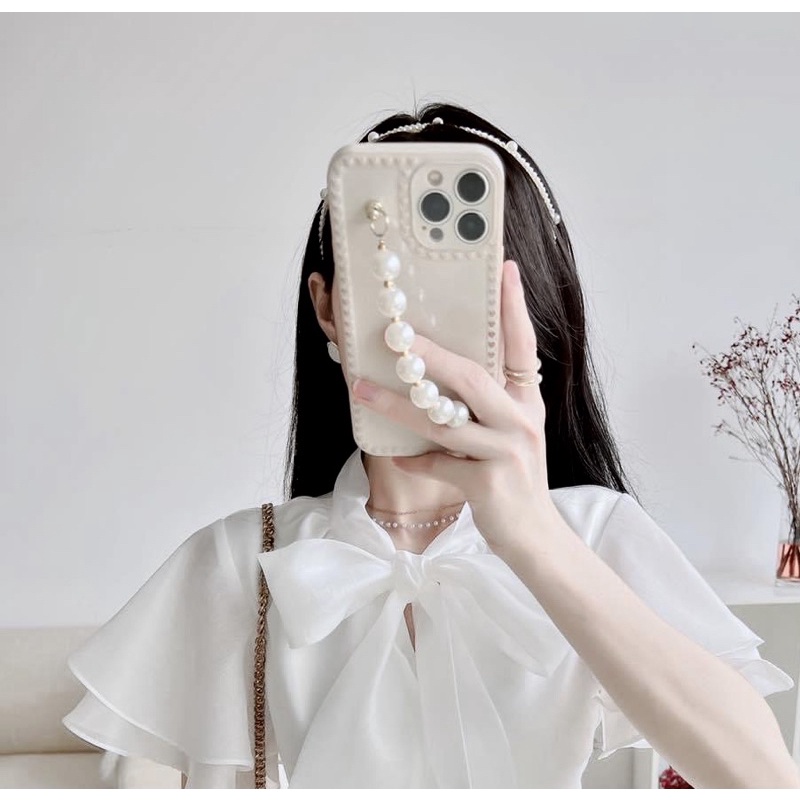 Ốp điện thoại Silicon mềm cạnh vuông chống trượt kèm dây đeo cổ tay dành cho iPhone
