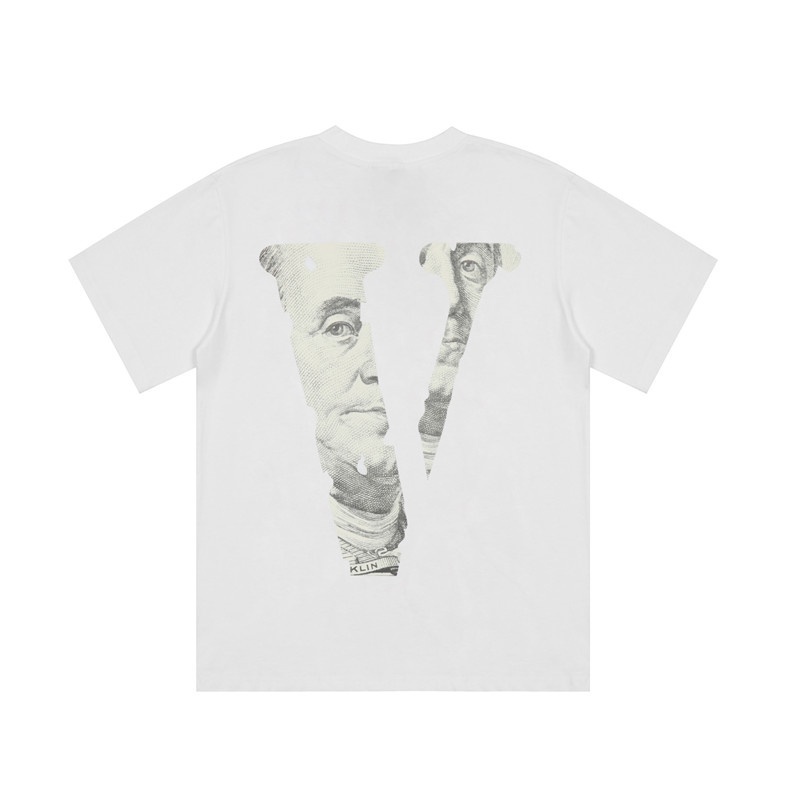 Áo Thun Cotton Tay Ngắn In Chữ VLONE Thời Trang Cổ Điển Cho Cặp Đôi