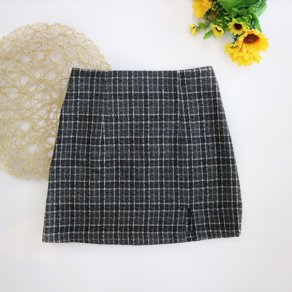 Chân Váy Nữ Dạ Ngắn Xẻ SILBER | BigBuy360 - bigbuy360.vn