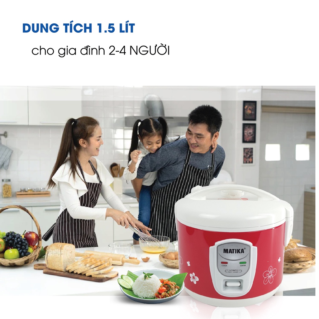 Nồi Cơm Điện MATIKA 1.5L MTK-RC1212