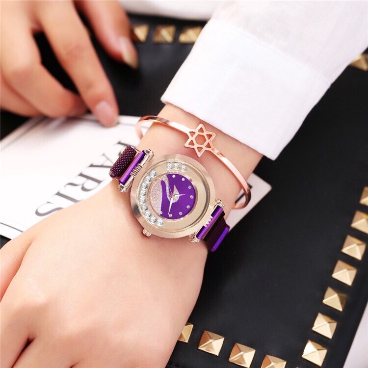 Đồng hồ thời trang nữ Mstianq MS66 nam châm vĩnh cữu, mặt thiên nga cực đẹp | BigBuy360 - bigbuy360.vn