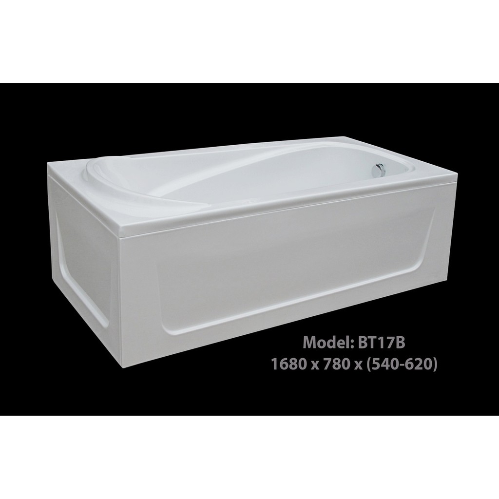 Bồn tắm nằm dài 1680x780, massager, bảo hành 5 năm