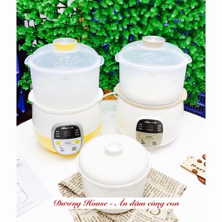Nồi nấu cháo, nồi ninh hầm đa năng nấu cháo chậm cho bé BEAR 0,8L - bản quốc tế (vừa nấu vừa hấp)