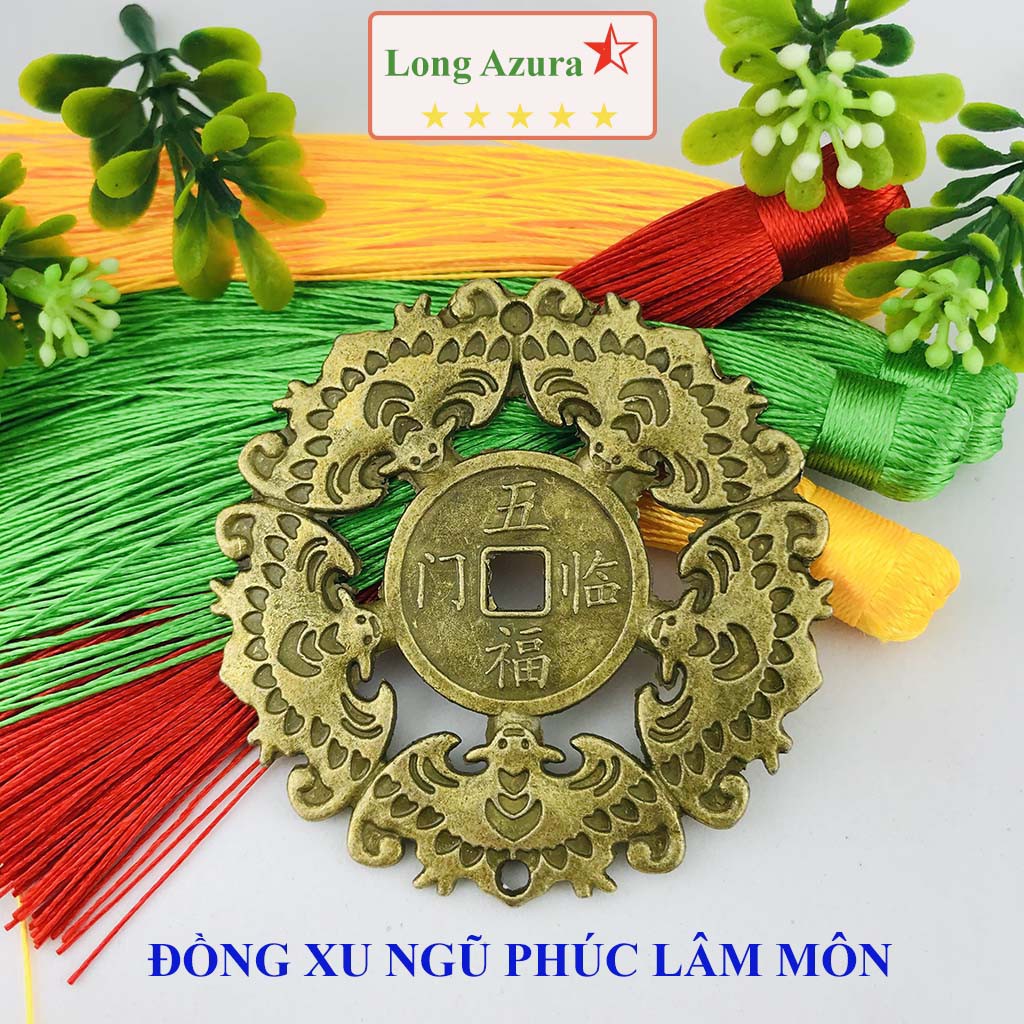 Ngũ phúc lâm môn, đồng xu, đồng, phong thủy, may mắn, tài lộc