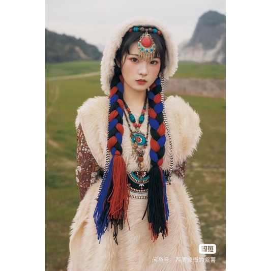 Mũ lông cừu chụp ảnh tây tạng