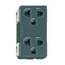 Ổ CẮM ĐÔI 3 CHẤU PANASONIC MÀU XÁM ĐEN DÒNG WIDE - CHÍNH HÃNG