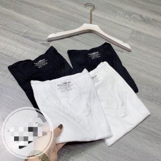 Áo Phông Cổ Tim 2 màu Trắng Đen