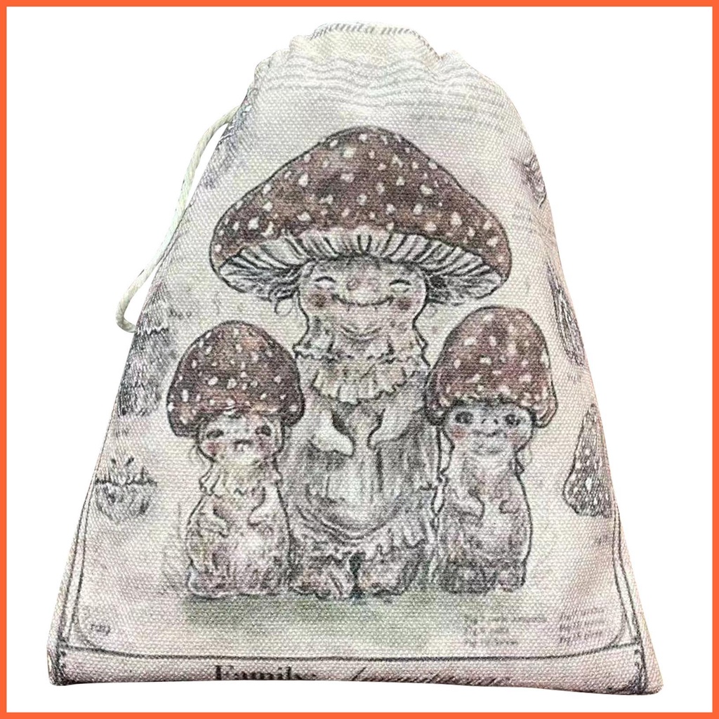 Túi Vải Đựng Bài Tarot 5.12X7.09 Inch In Họa Tiết Đầu Nấm Xinh Xắn