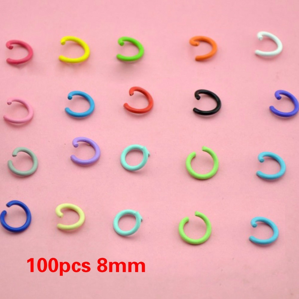 100 Vòng Kim Loại 8mm Nối Móc Khóa