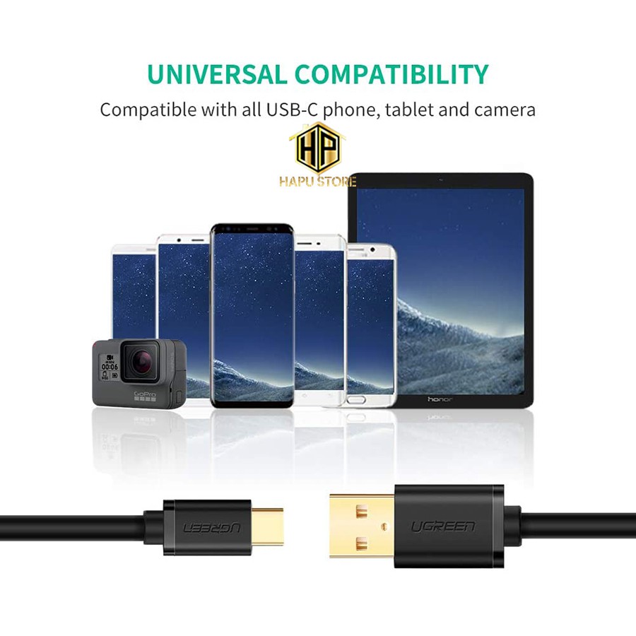 Cáp USB Type C to USB 2.0 Ugreen 30161 dài 2m chính hãng - Hapustore