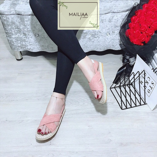 Sandal đế cói MAILIAA quai chéo